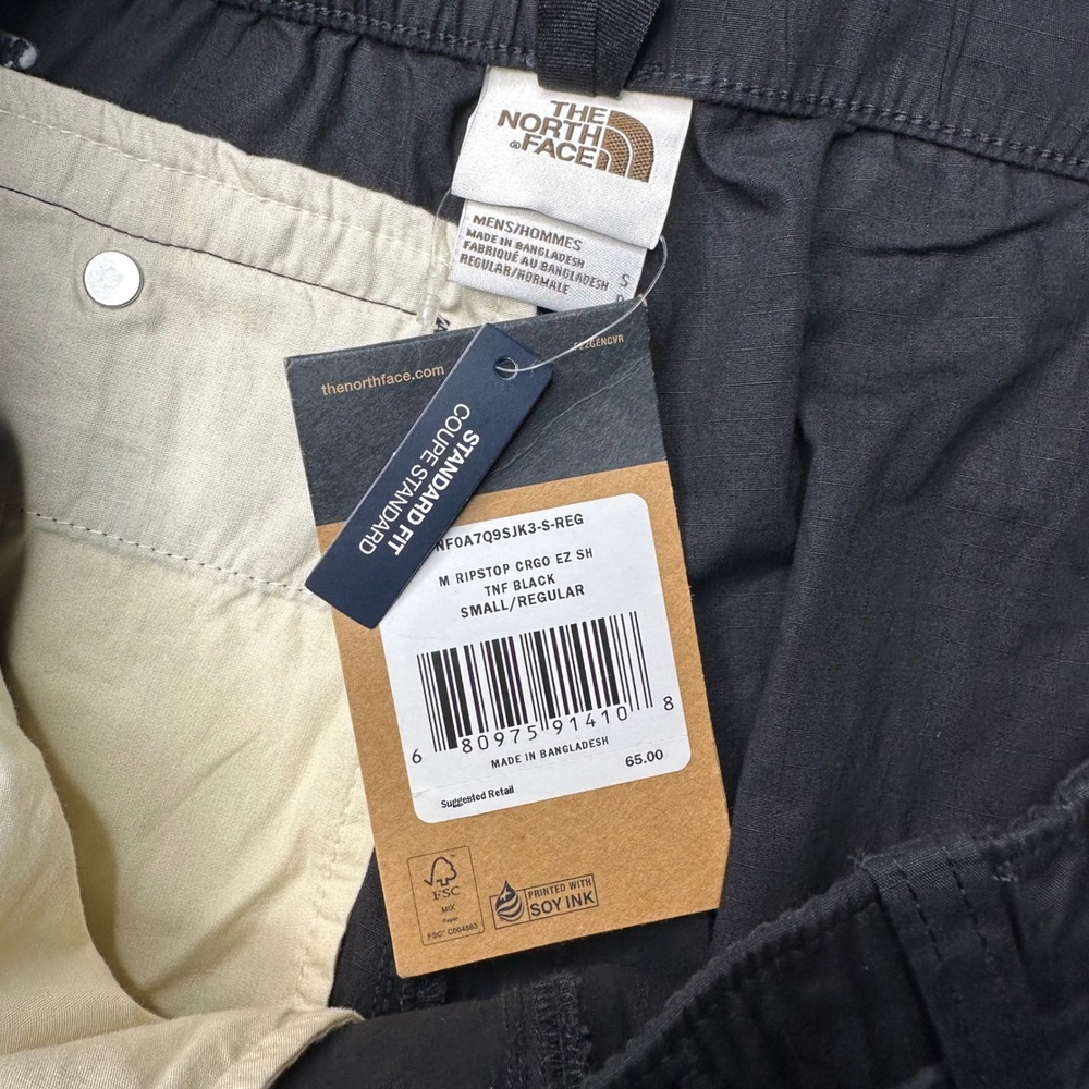 The‎ North Face Ripstop Cargo EZ Shorts Mens Small Black Belted Hiking NF0A7Q9S